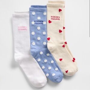 Gap x Summer Fridays Logo Crew Socks Trio